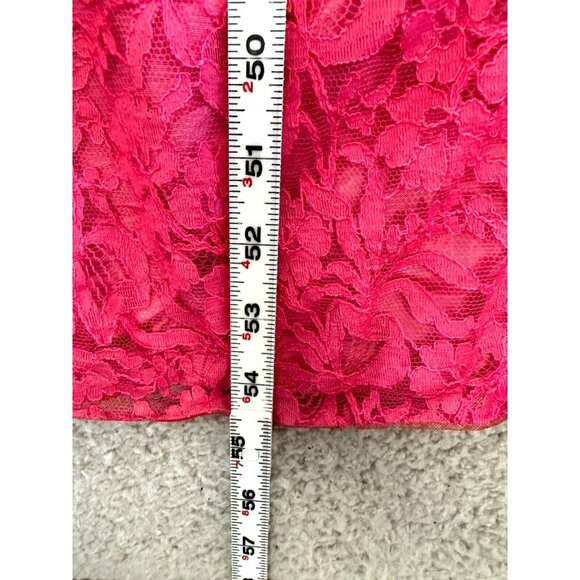 Vintage 50s Anns Vogue Shoppe Dress Small Midi Full Skirt Pink Lace Bubble - Picture 5 of 16